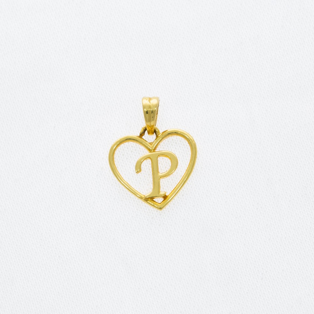 Alphabet P 22kt Gold Pendant Design
