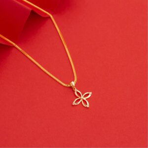 Four-petalled 18kt rose gold pendant
