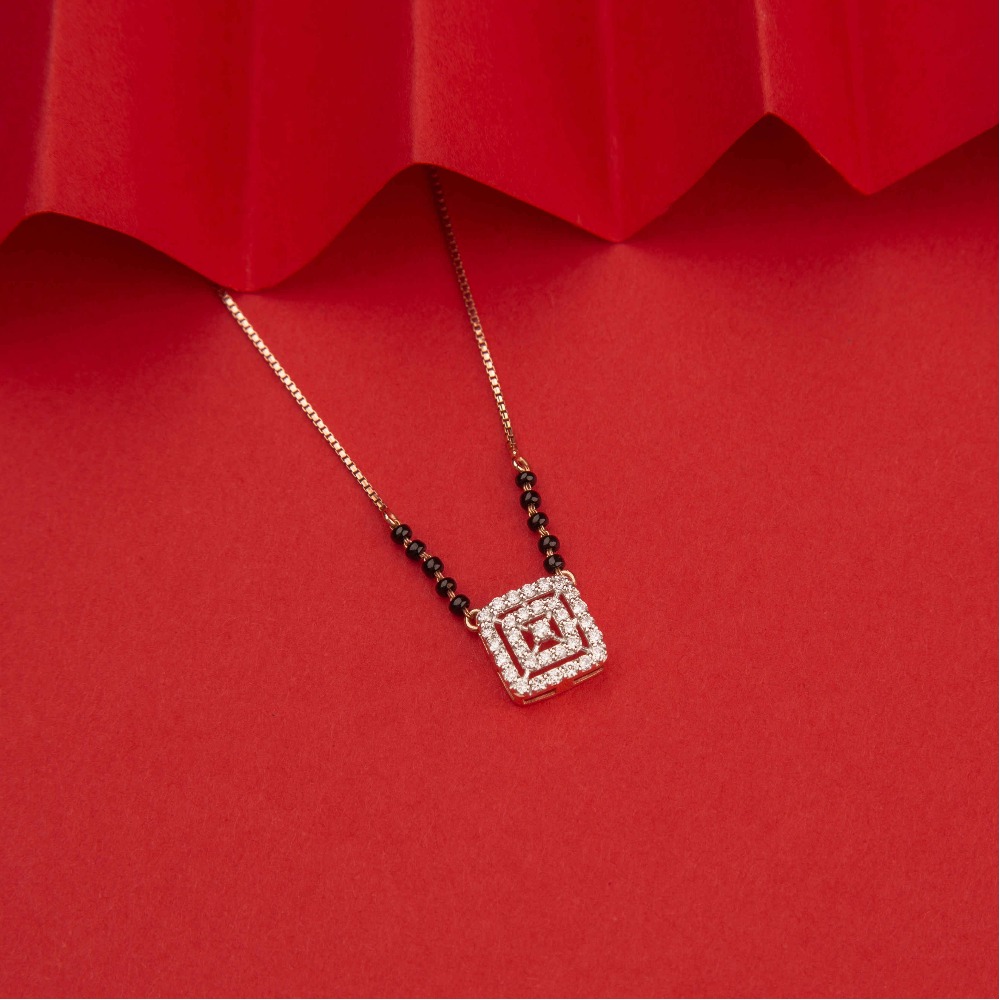 Triplet square layer 18kt rosegold mangalsutra
