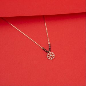 Round pendant 18kt rose gold mangalsutra