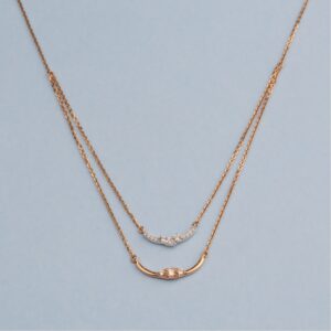 Timeless double layer 18kt rose gold chain
