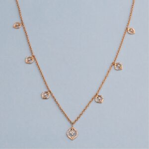 14kt rose gold diamond chain for ladies