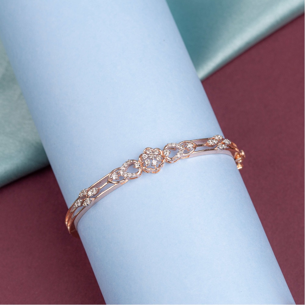 14ct gorgeous rose gold diamond bracelet