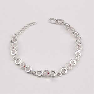 Delightful Silver Circular Disc Bracelet