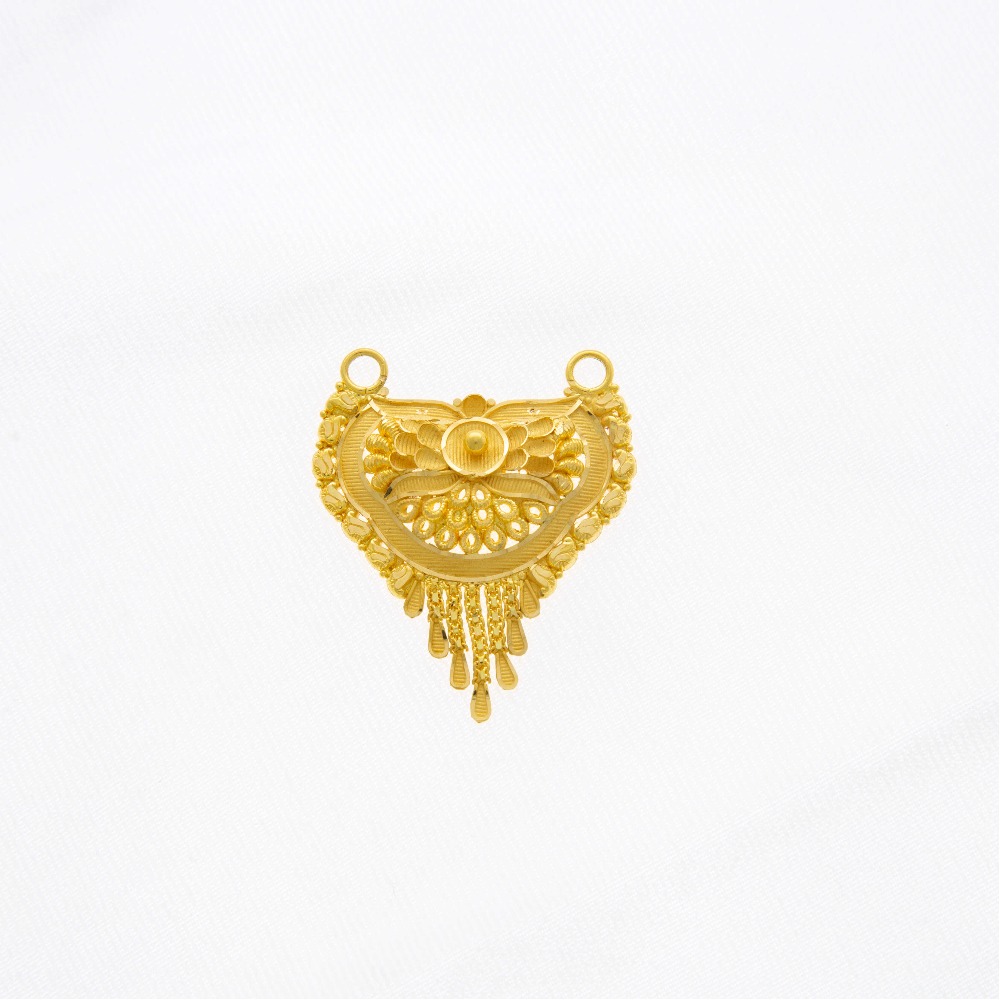 22kt Gold Calcutti Pattern Mangalsutra pendant
