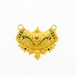 Charming Enamel Pattern 22kt Gold Mangalsutra Pendant
