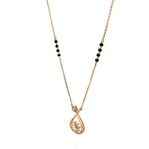 18kt Diamond Merry Go Drop Mangalsutra In Rosegold