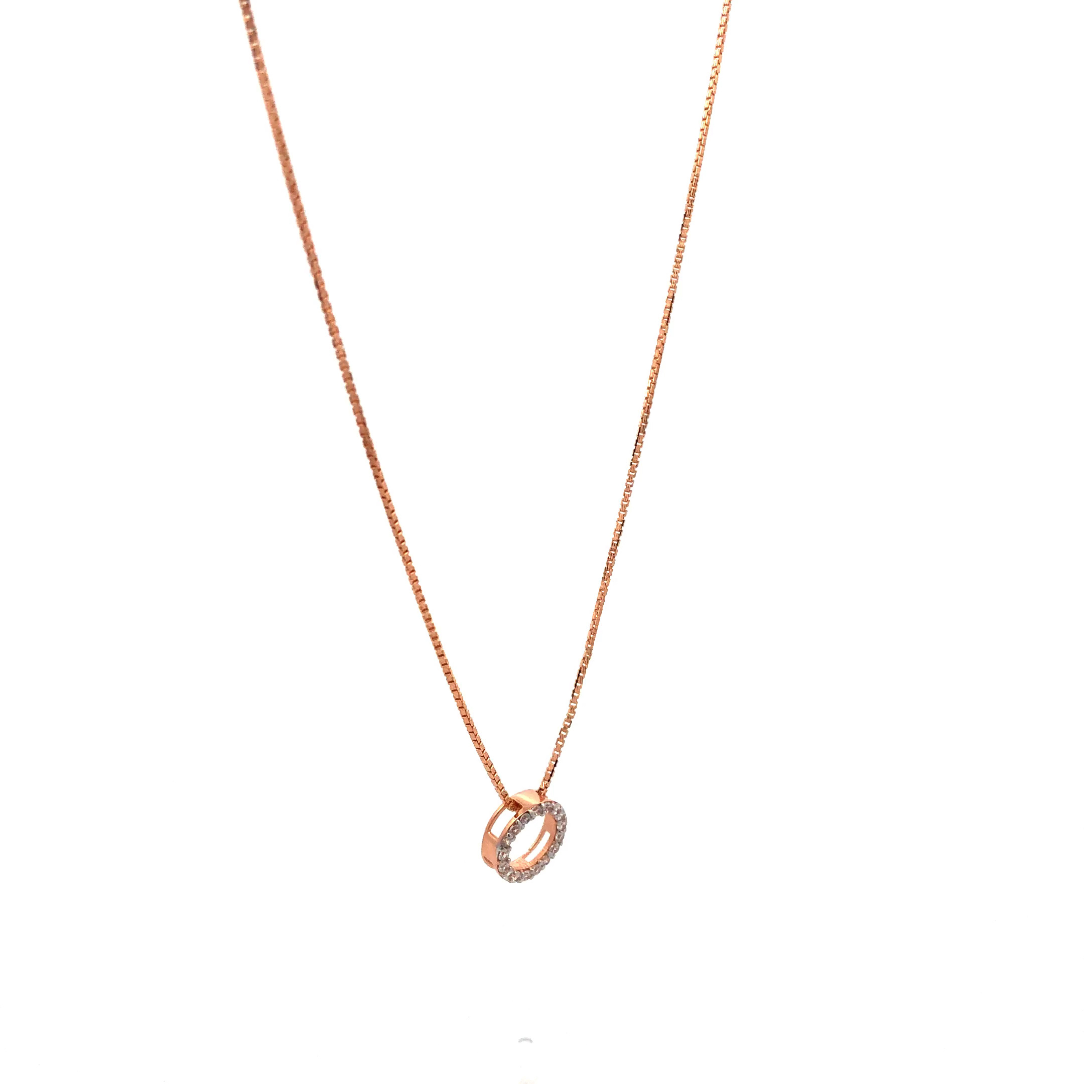 18kt Gold Pave Forever Circle Chain