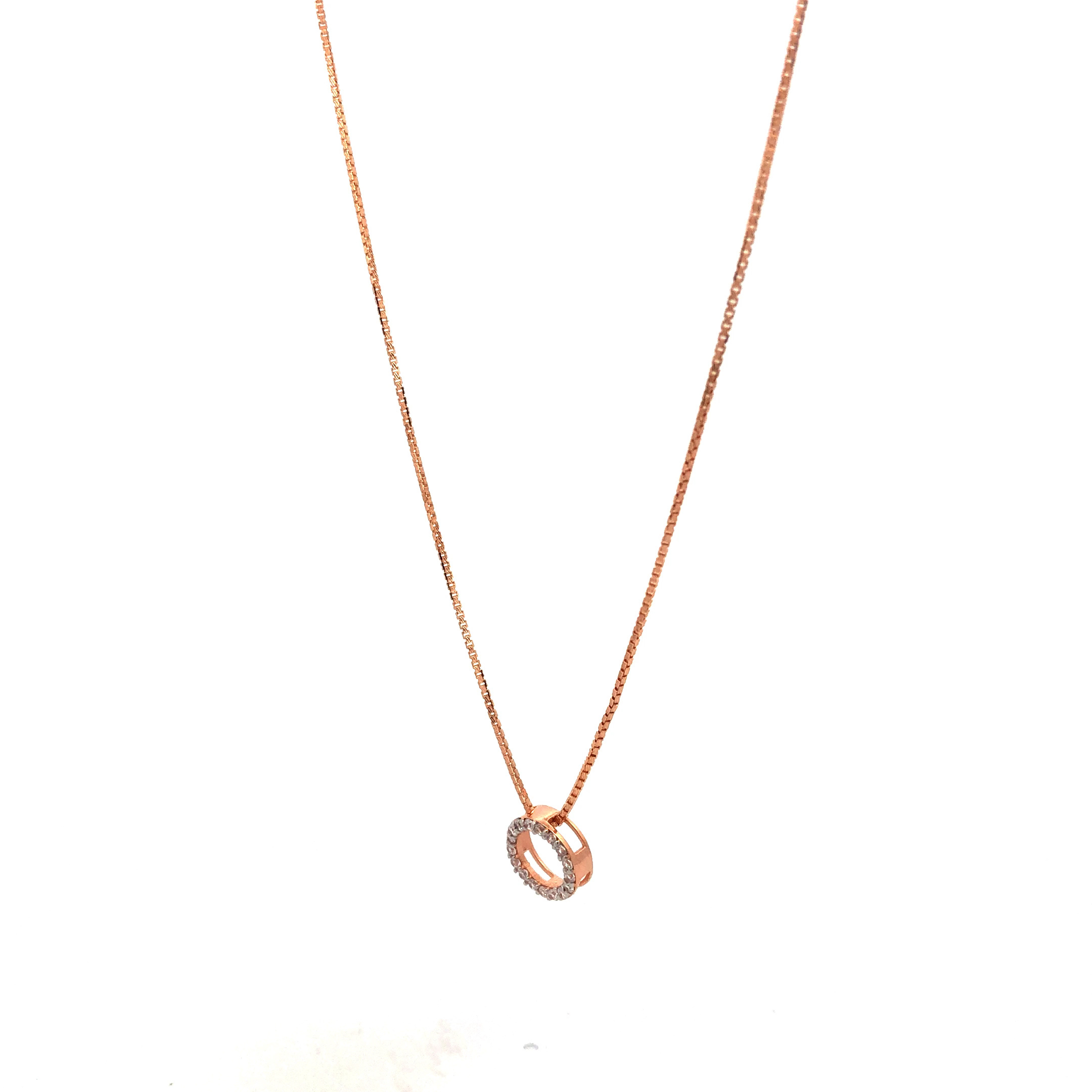 18kt Gold Pave Forever Circle Chain