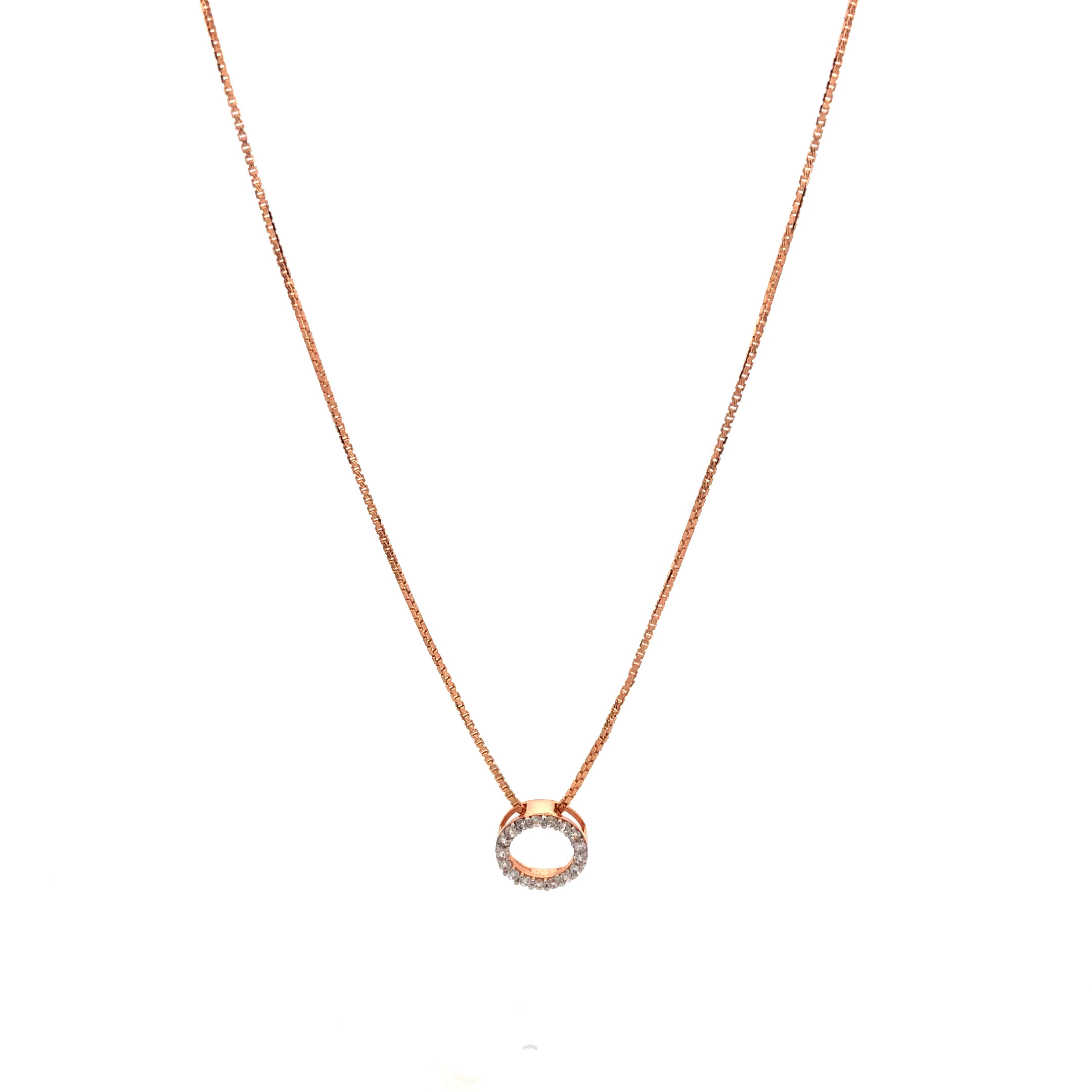 18kt Gold Pave Forever Circle Chain