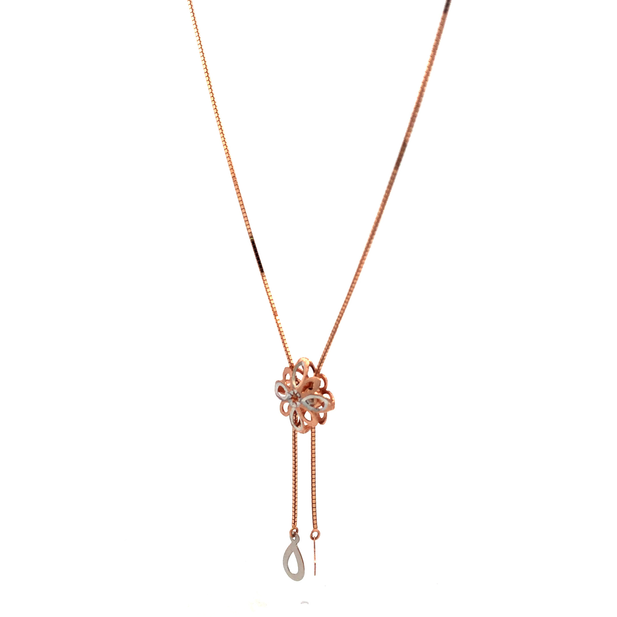 18kt Gold Tasseled Floral Brooch Chain