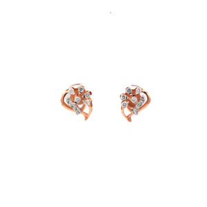 18kt diamond autumn leaf earrings in rosegold