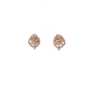 18kt diamond petal design earrings in rosegold