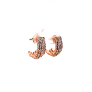 18kt diamond semi-hoop stud earrings