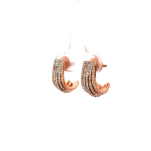 18kt diamond semi-hoop stud earrings