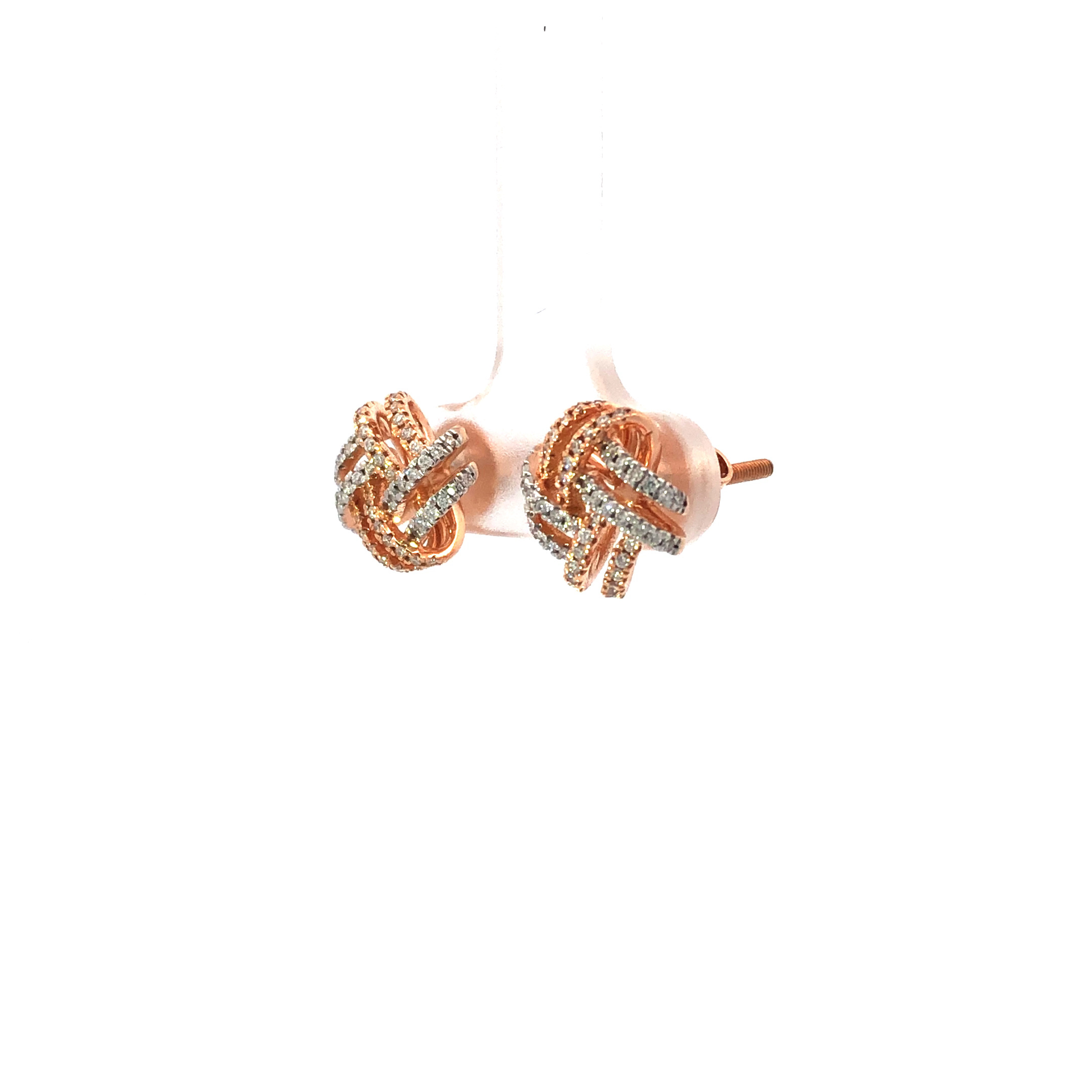 18kt diamond tangled stud earrings