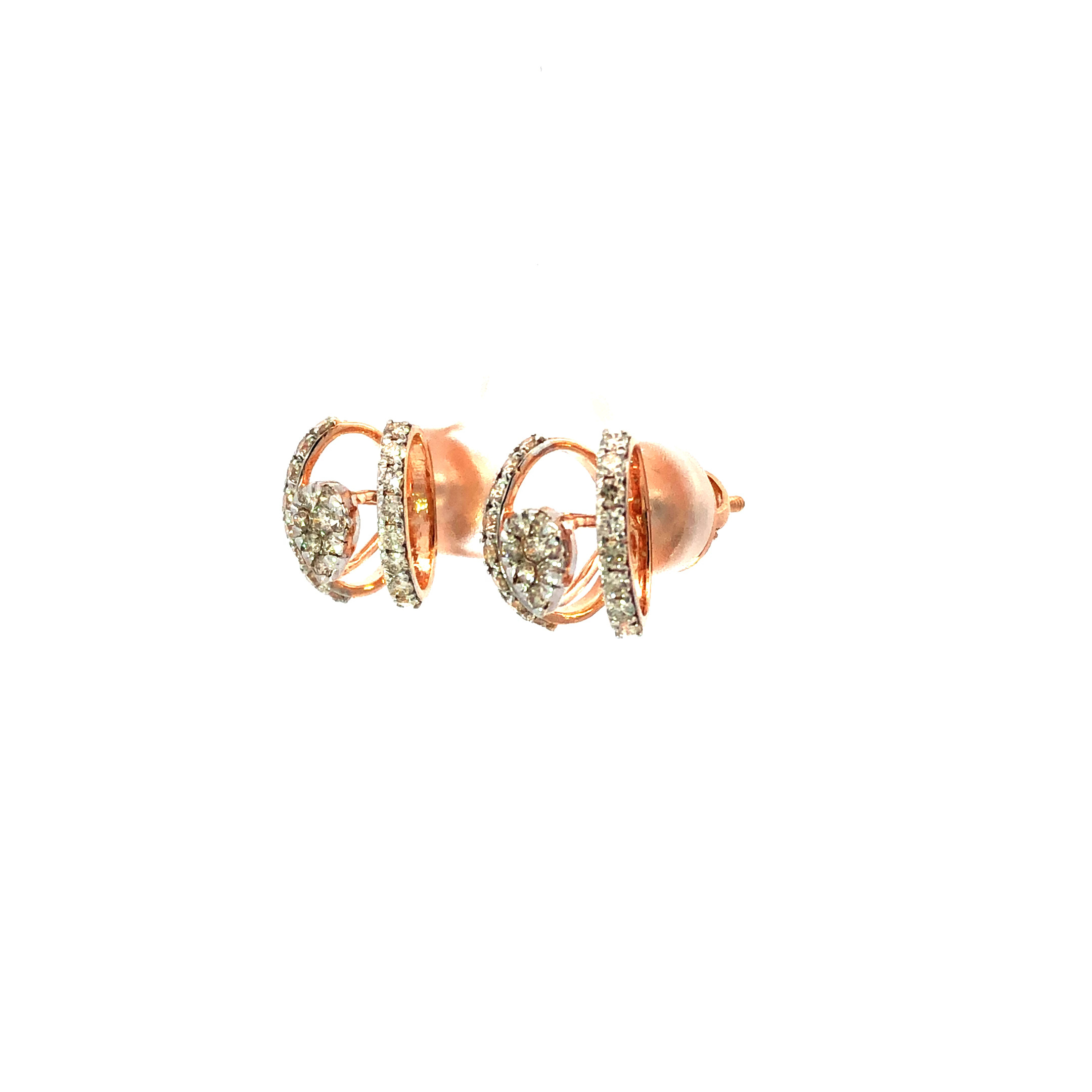 14kt diamond heart-shaped small studs earrings