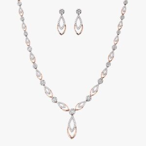 minimalistic Diamond Necklace Set in 14kt