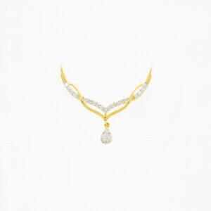 18kt pear droplet diamond mangalsutra pendant