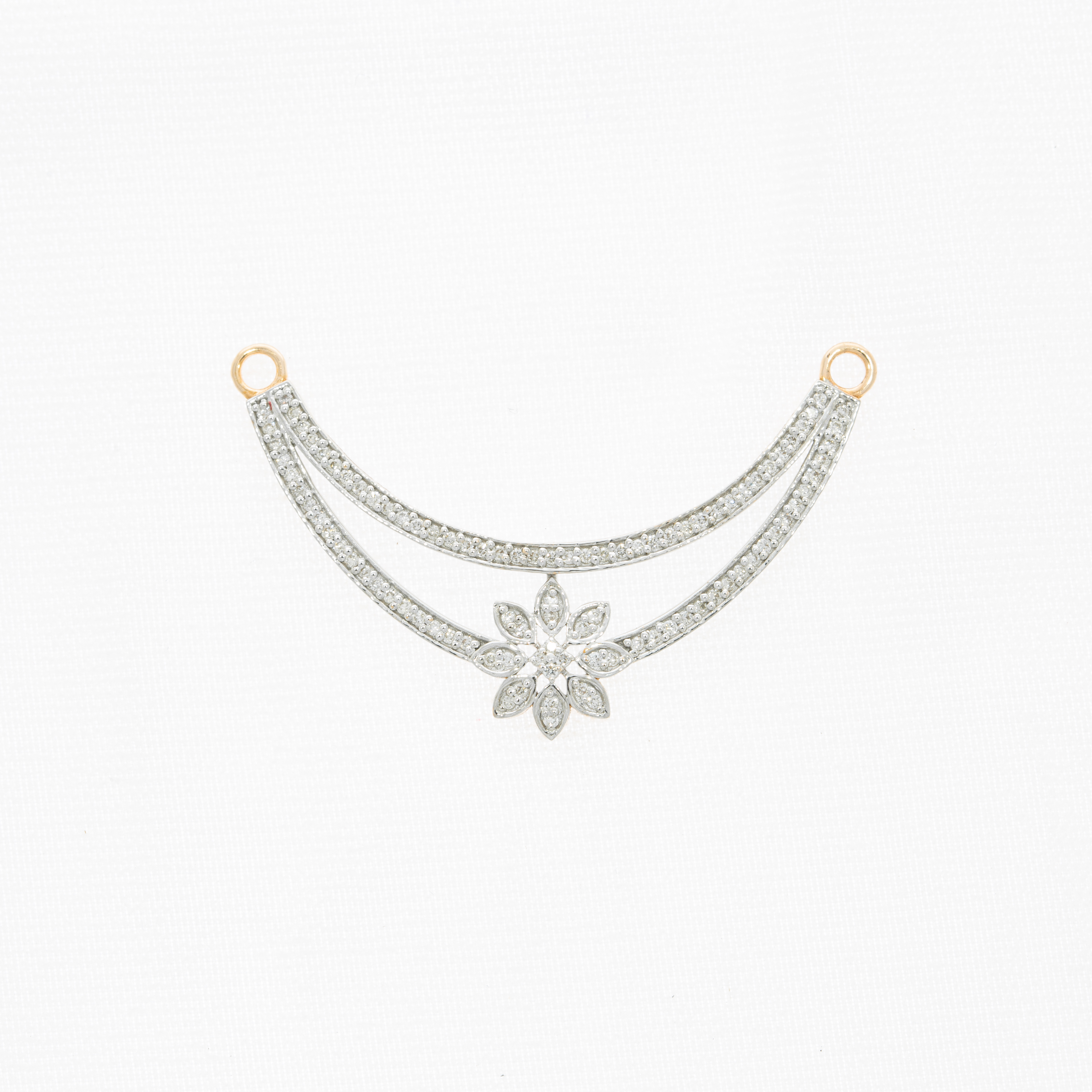 14kt diamond mangalsutra pendant in rosegold