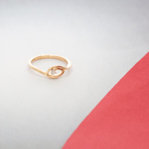 Leaf Pattern 14ct Diamond Ring In Rosegold