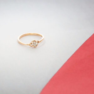 Dazzling 14ct 4 Diamonds Rosegold Ring