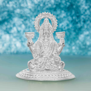 Silver Lakshmi Murti with Kamal