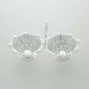 Flower Shape Haldi Kumkum Jod Kamal In Silver