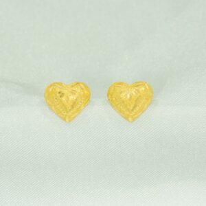22ct Gold Heart Stud Earrings