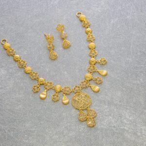 Wonderful turkey pattern 22kt necklace set