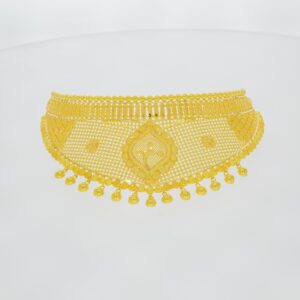 Elaborate 22kt filigree gold choker necklace