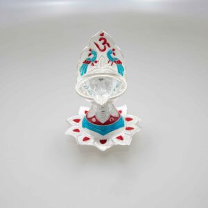 Om Design Designer Silver Diya