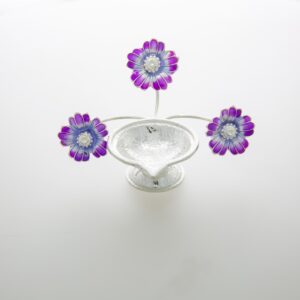Delightful Purple Color Silver Flower Diya