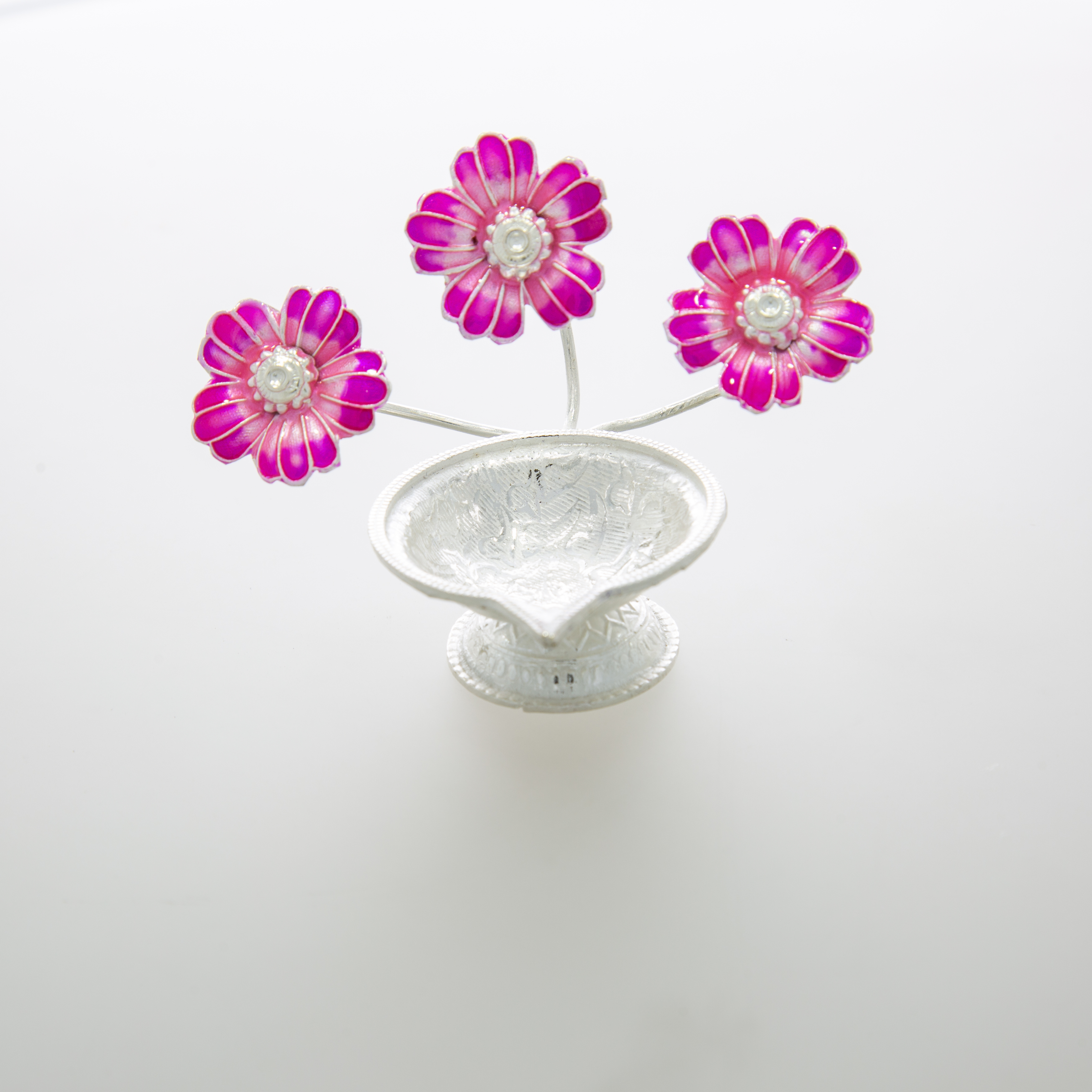 Blossoming Flower Silver Pink Deep