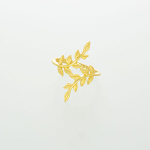 Enchanting Crisscross Leaf Gold Ring
