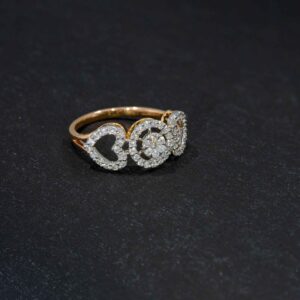 Dual Heart 14ct Diamond Ring