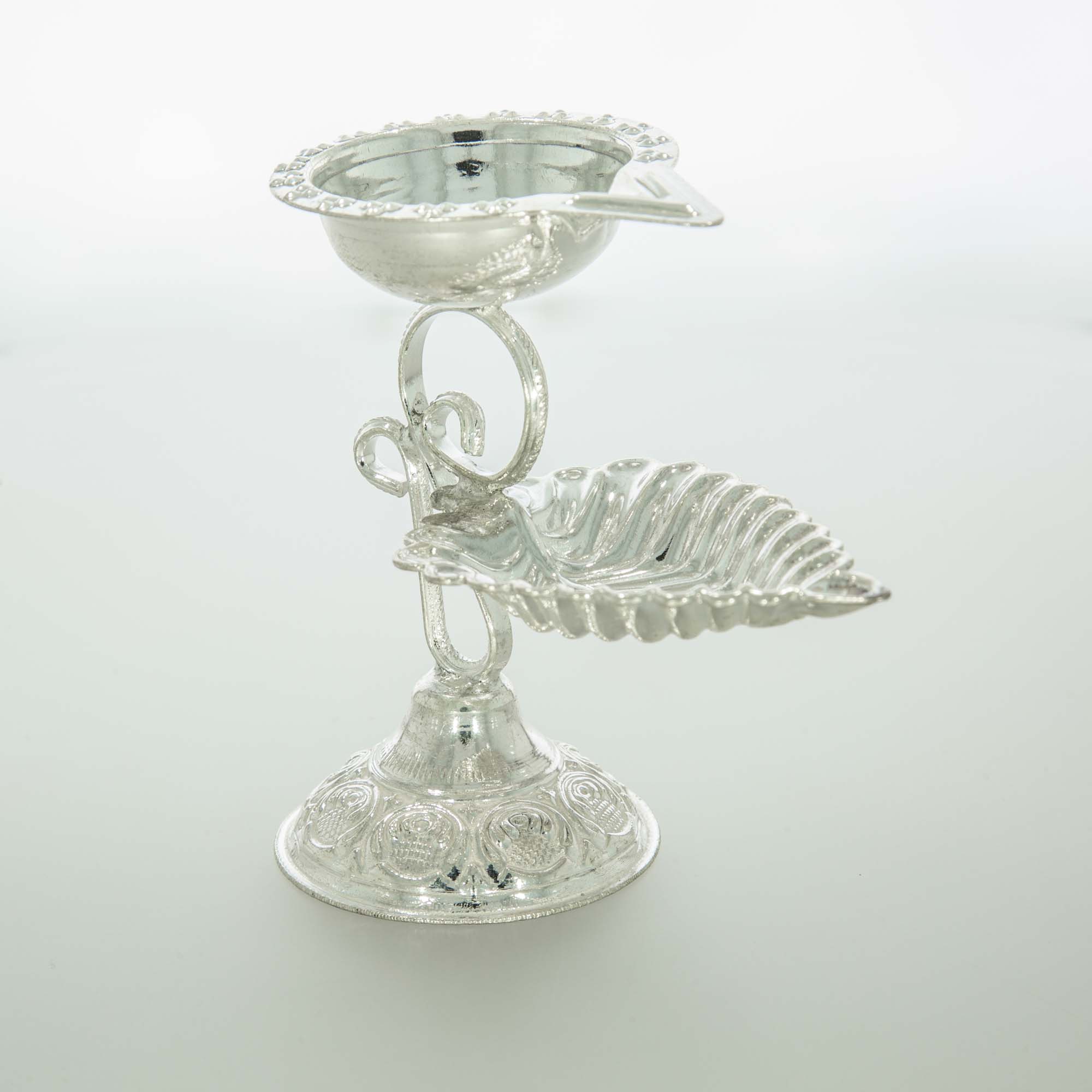 Gorgeous Doubly Layer Silver Diya - Image 2