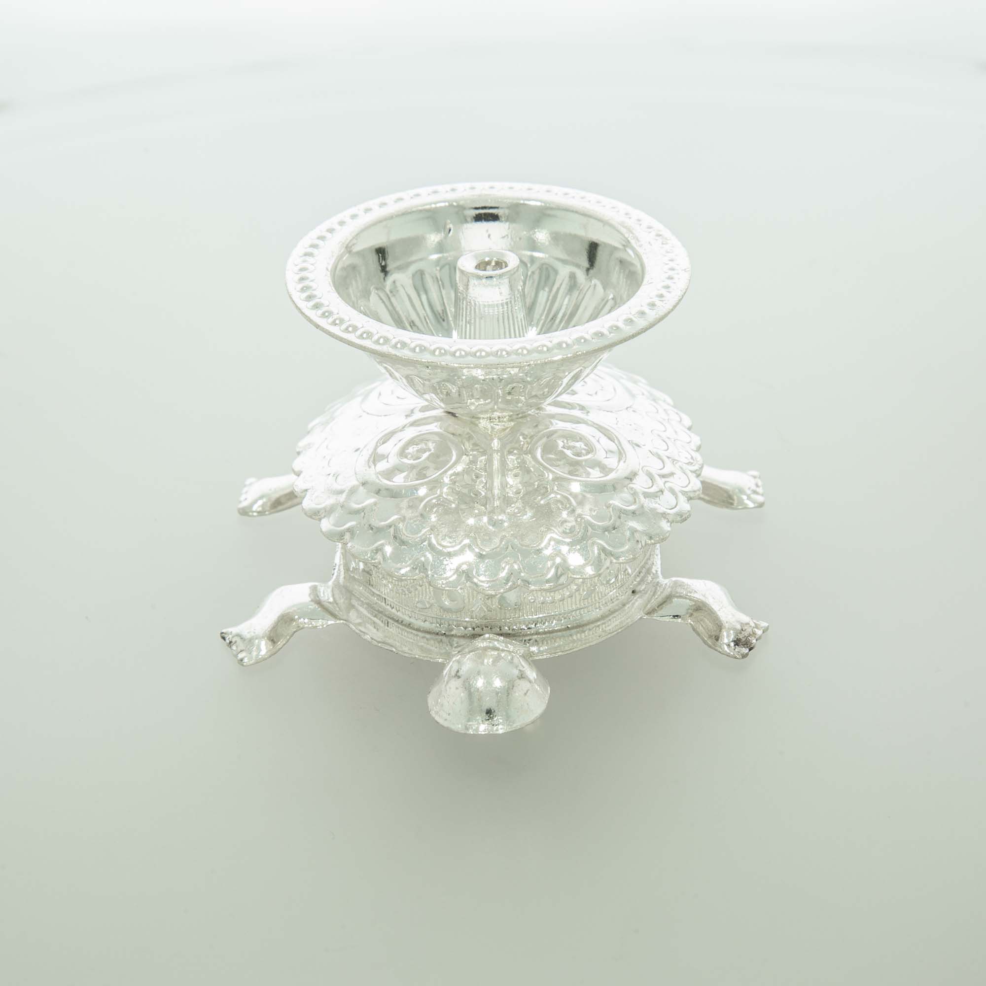 Silver Turtle Shape Diya