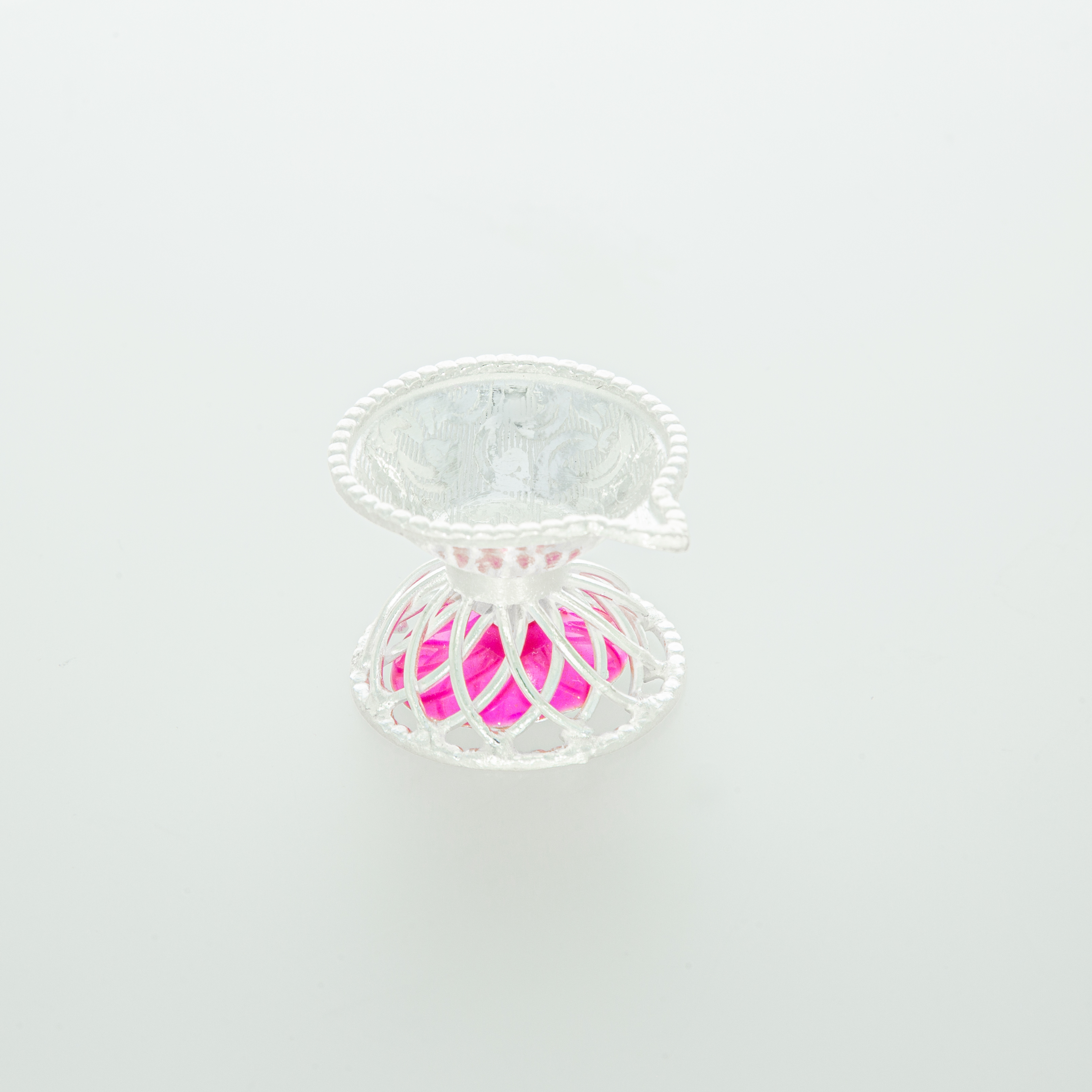 Pinkish Silver Diya Design