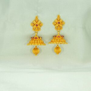Kite design flower gold earrings