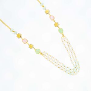 Splendid Enamel Pattern 22kt Gold Chain