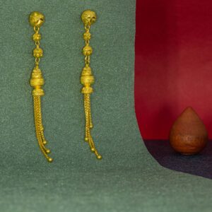 Long 22kt Gold Hanging Earrings