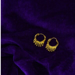 Splendent gold basket hoop earrings