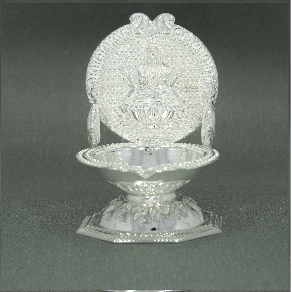 Silver laxmi diya - Image 2