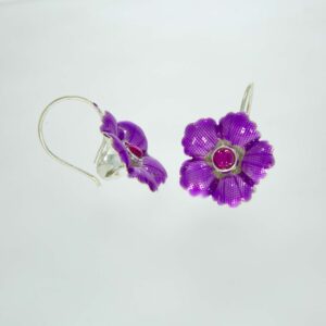Silver Designer Pink Ears For Ganpati