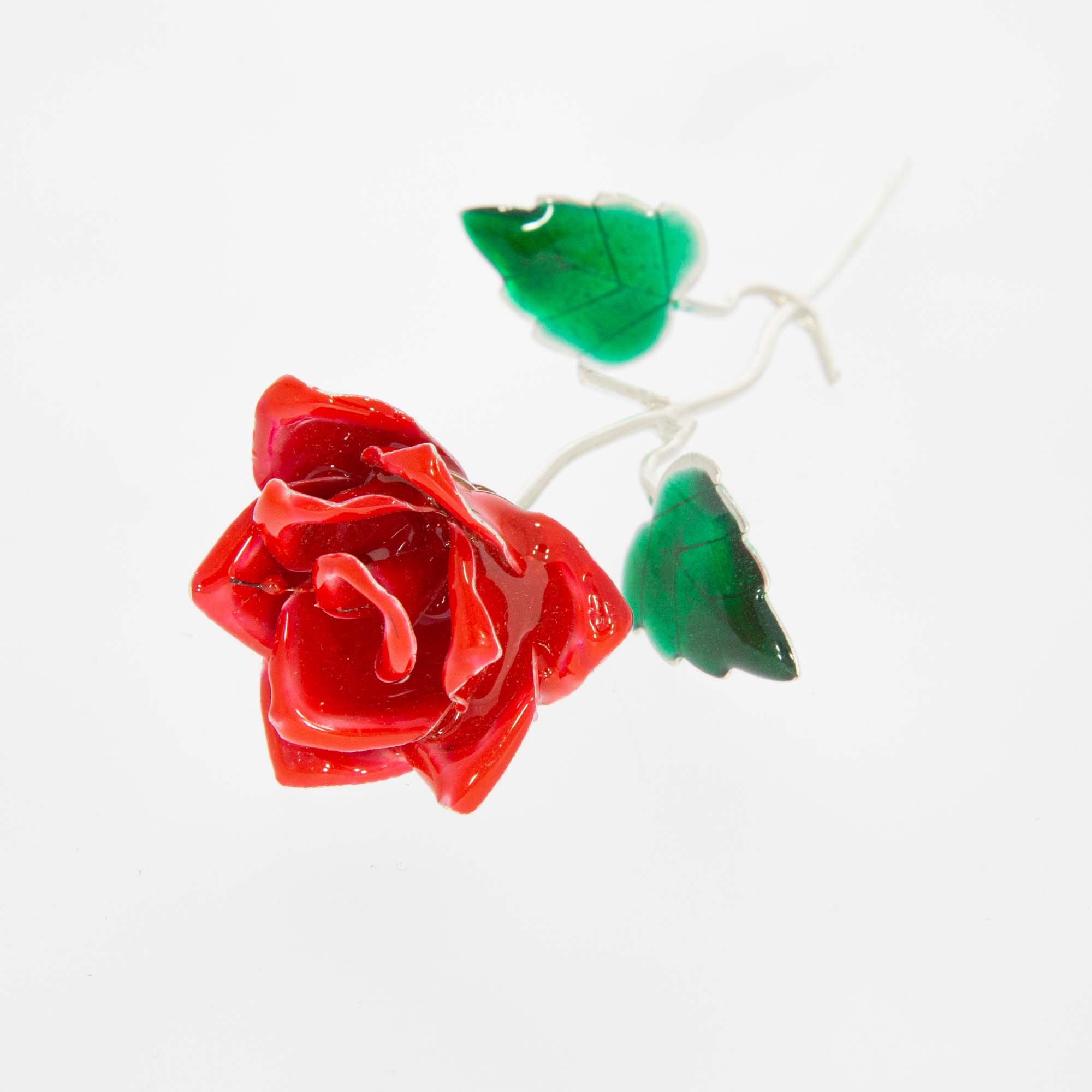 Silver Rose Flower For Pooja