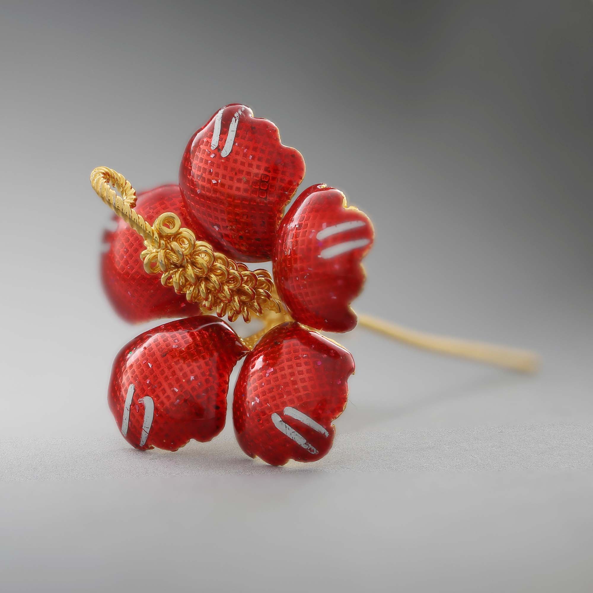 Silver Red Jaswand Flower
