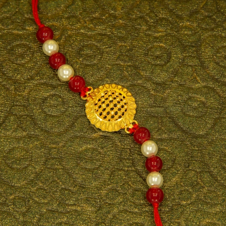 22kt elegant gold rakhi design