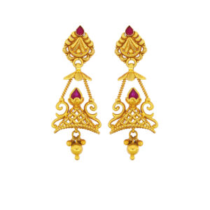 Enticing traditional 22k gold jhumka design