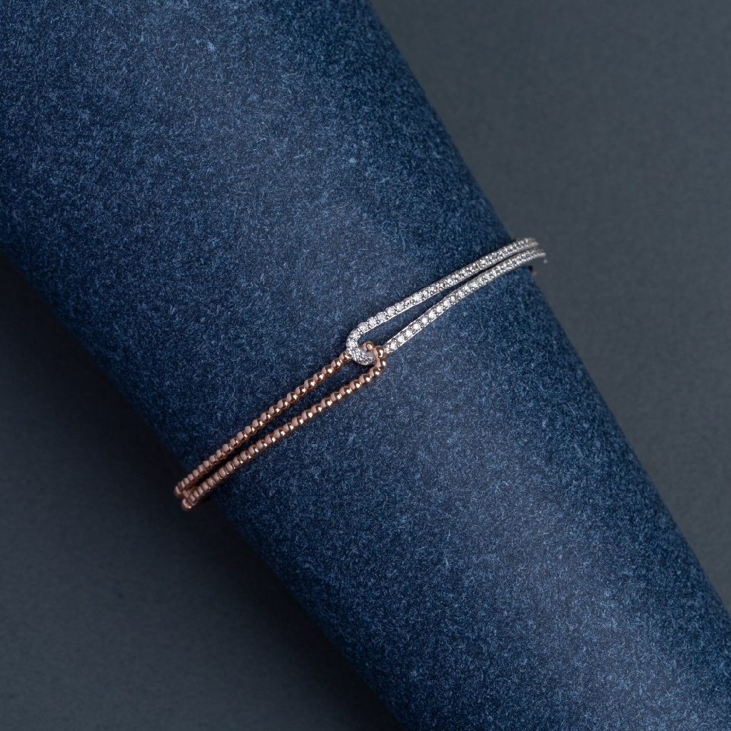 Dazzling 14ct Rose Gold Diamond Bracelet